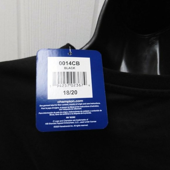 Champion Black Baseball T-Shirt Boys' Sizes 5/6 -18/20 - Picture 4 of 4